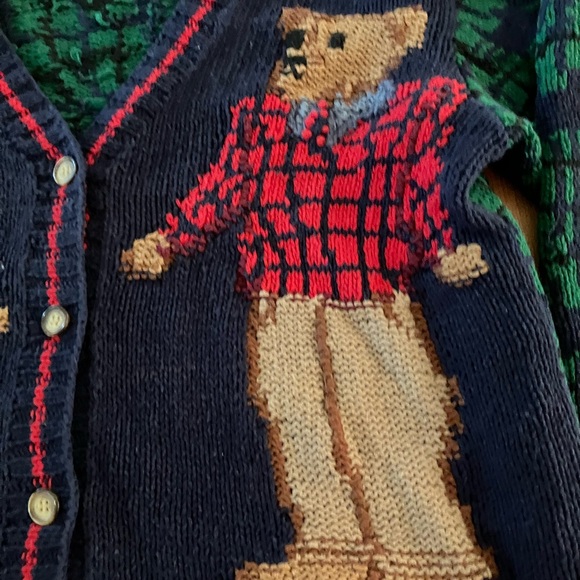 EUC Vintage 1990’s Arlando Bear Pattern Cardigan Sweater - Multicolor sz Large - Picture 2 of 5